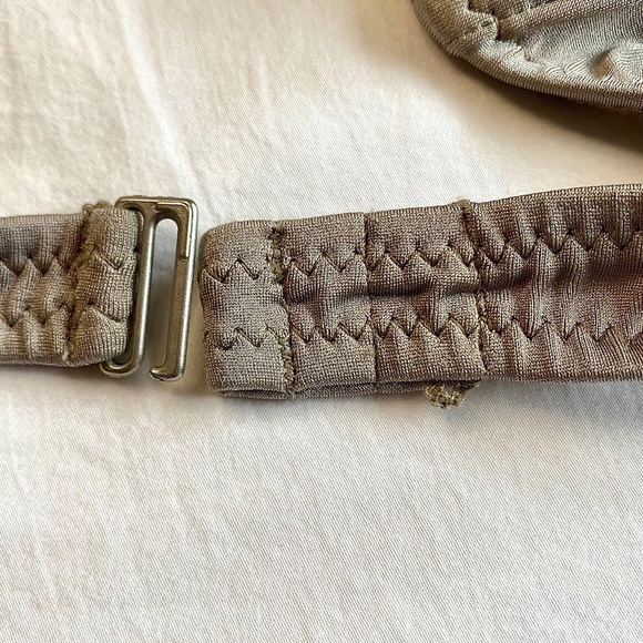 **SALE**  MALIA MILLS  Bikini - 32 D/DD  Bottoms XS-S Shimmery Champagne Silver - Picture 8 of 12